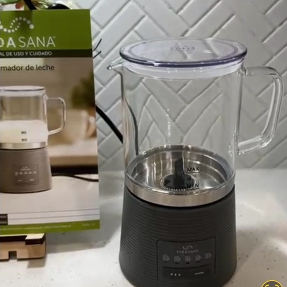 Electric Milk Frother with Black Base